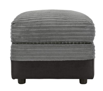 HOME - Harley - Fabric Storage Footstool - Charcoal